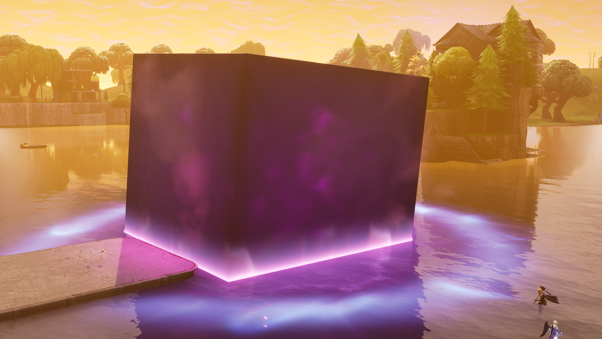 the cube has dissolved into loot lake - fortnite cube png