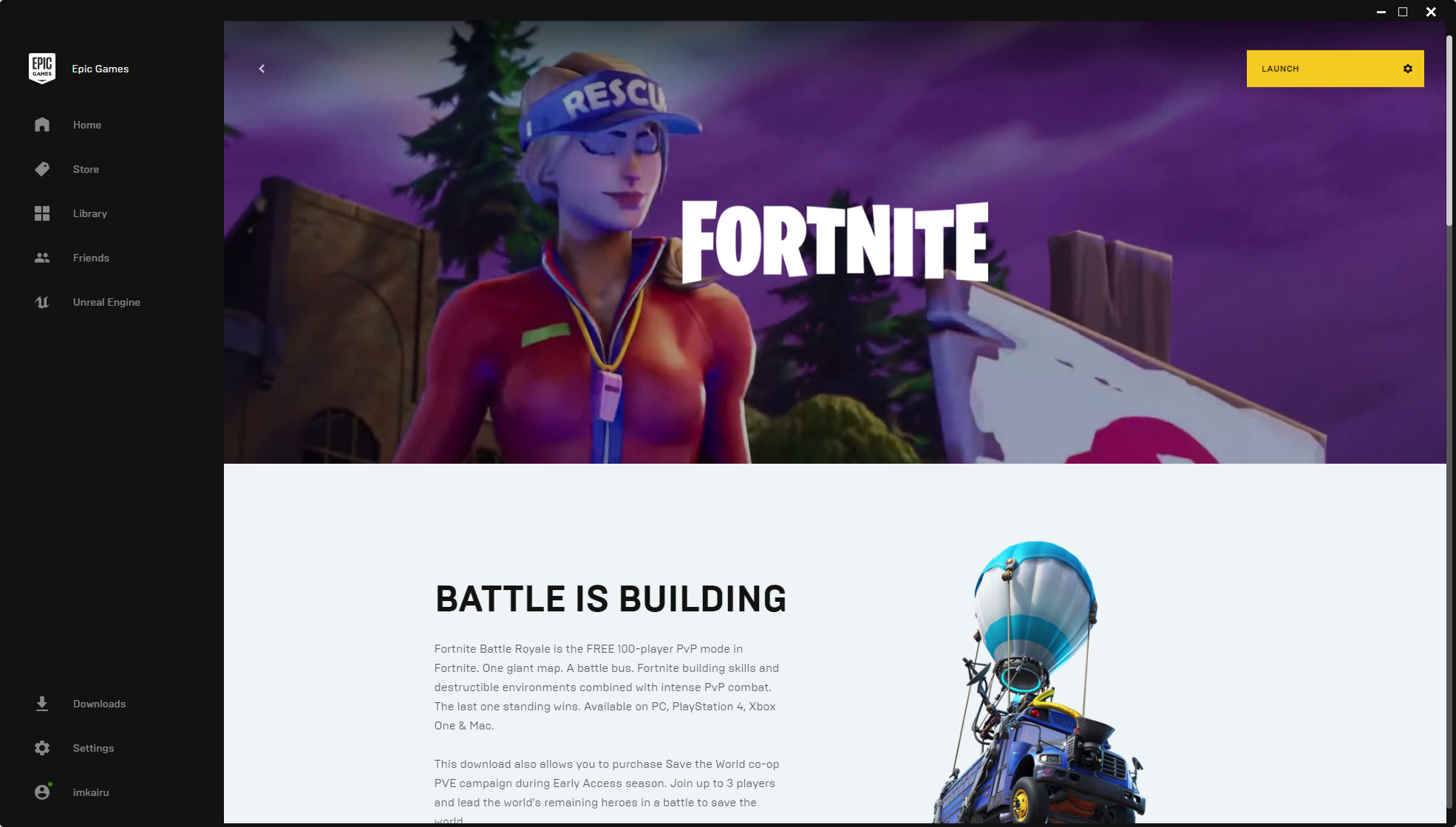 epic launcher fortnite