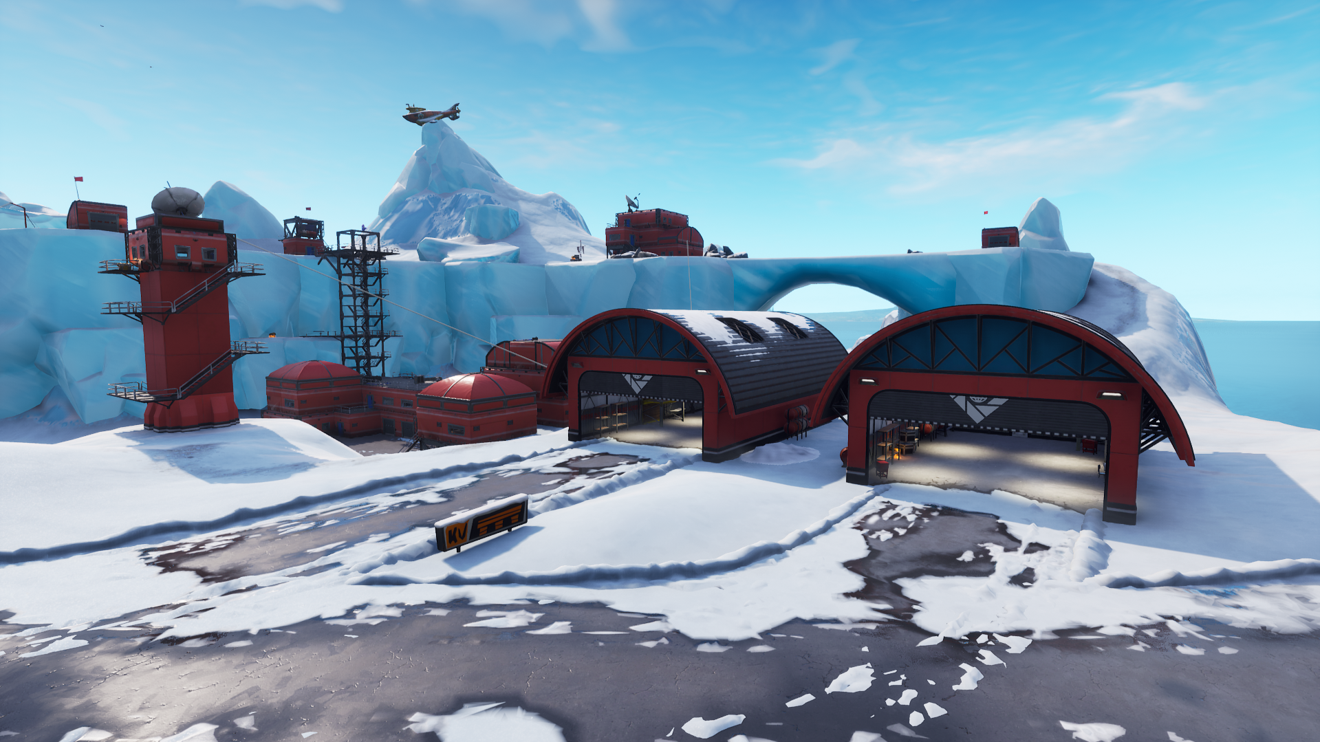 Season 7 Map Changes The Iceberg Greasy Grove Flooding More - the v7 0 update introduced a new vehicle into fortnite called the x 4 stormwing plane and frosty flights is the hangar which homes quite a few of them