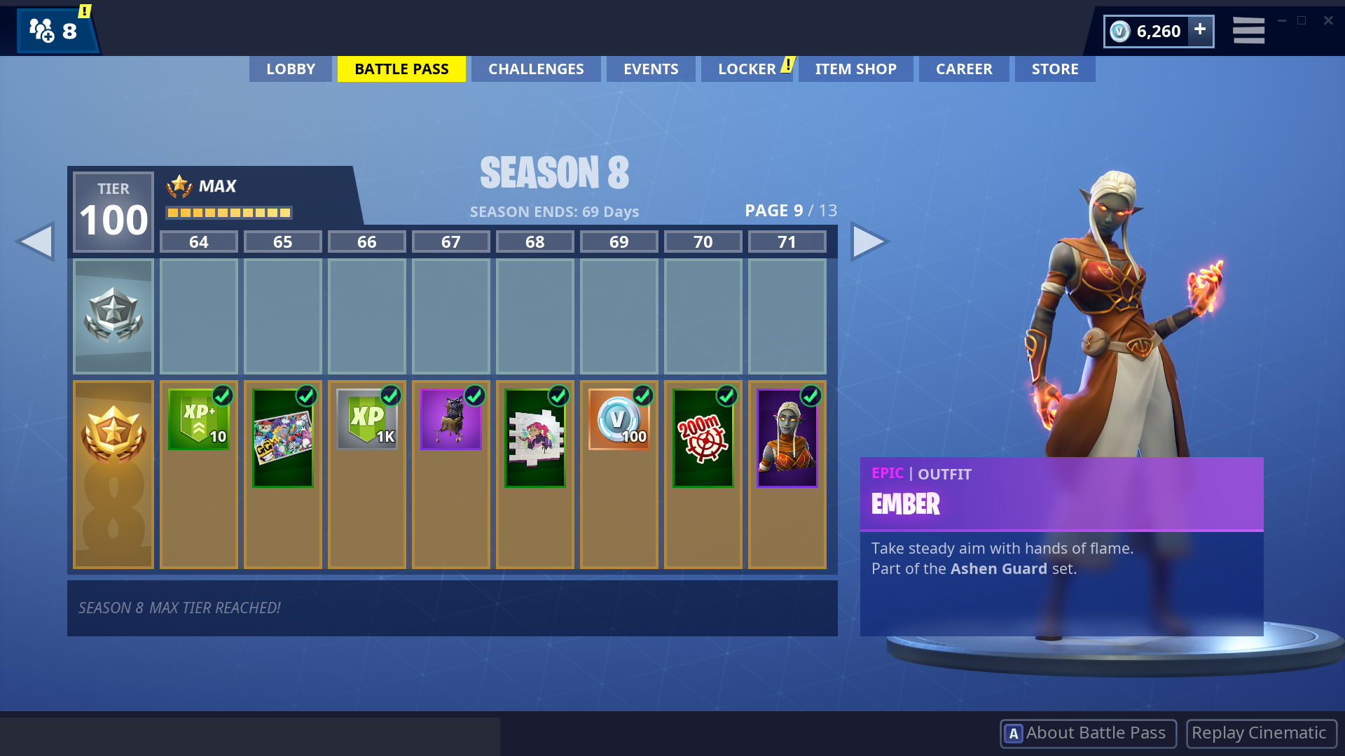 Fortnite Season 8 - All Battle Pass Tiers and Rewards ... - 1920 x 1080 png 1348kB