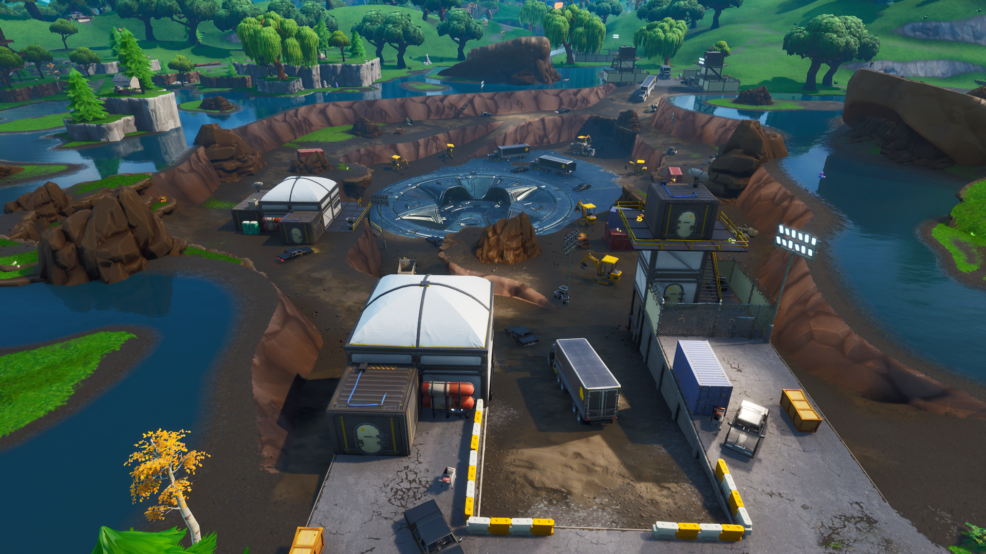 the excavation sites that scatter the map this time they ve taken it a step further and have excavated the center of loot lake to reveal something - fortnite excavation site 3