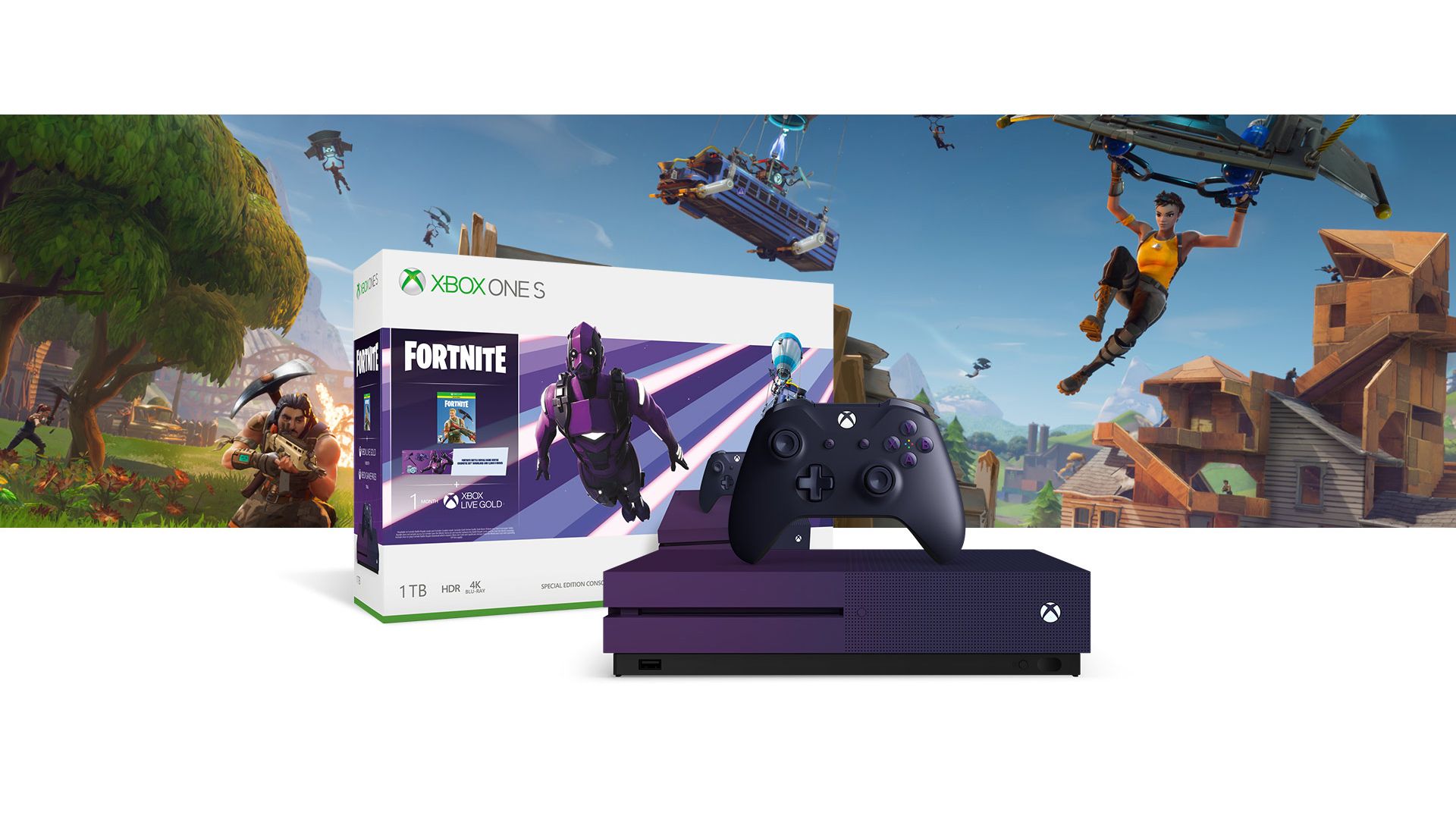 Xbox One S Fortnite Battle Royale Special Edition Bundle (Dark Vertex) coming June 7