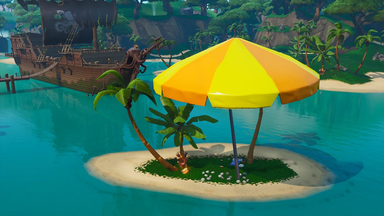 Fortnite 14 Days of Summer - Bounce off of a giant beach umbrella in different matches location guide