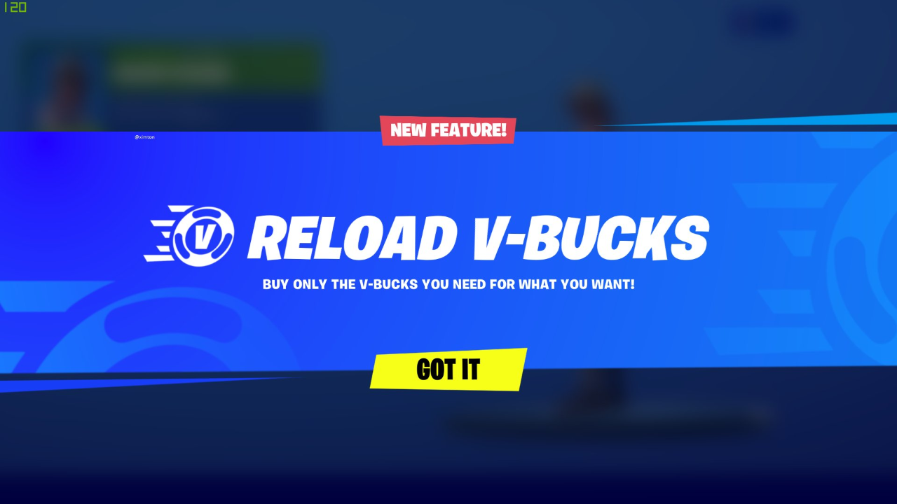 Reload V-Bucks feature enabled in Germany