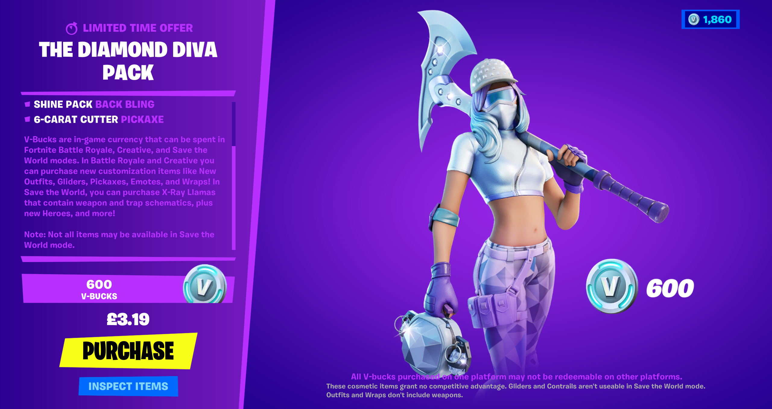 Buy Fortnite The Diamond Diva Pack PS5 Compare Prices