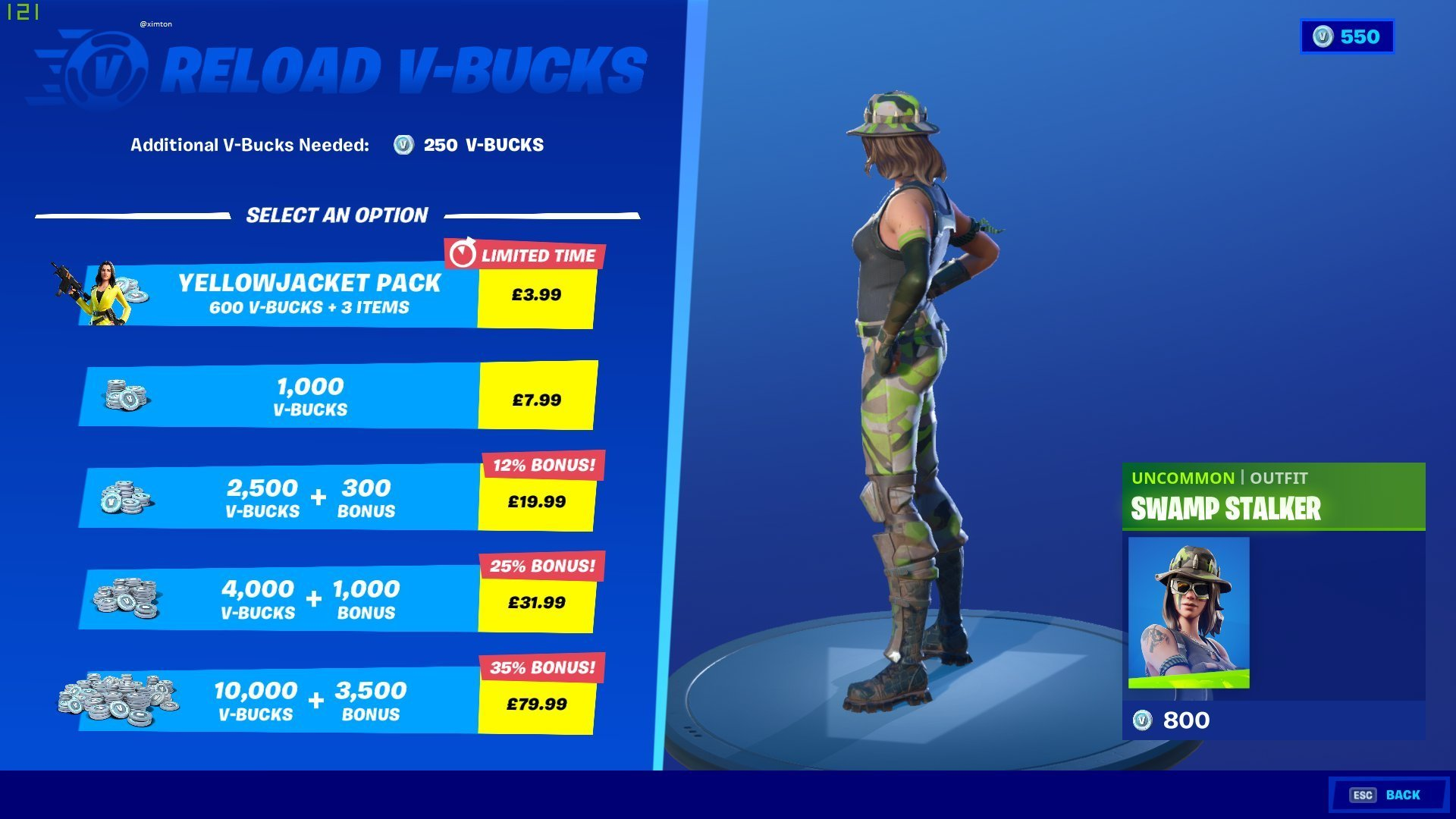 Reload V-Bucks feature enabled in Germany