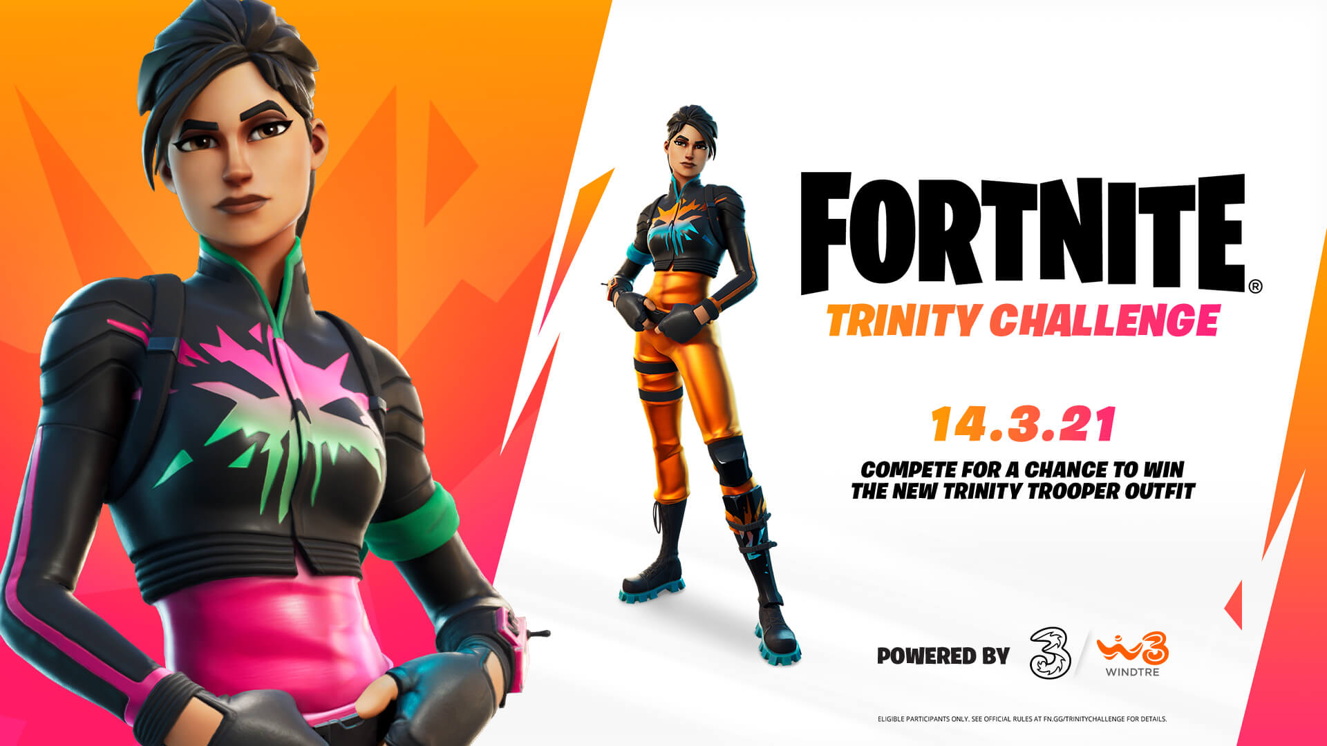 The Fortnite Trinity Challenge takes place March 14, presented by Three