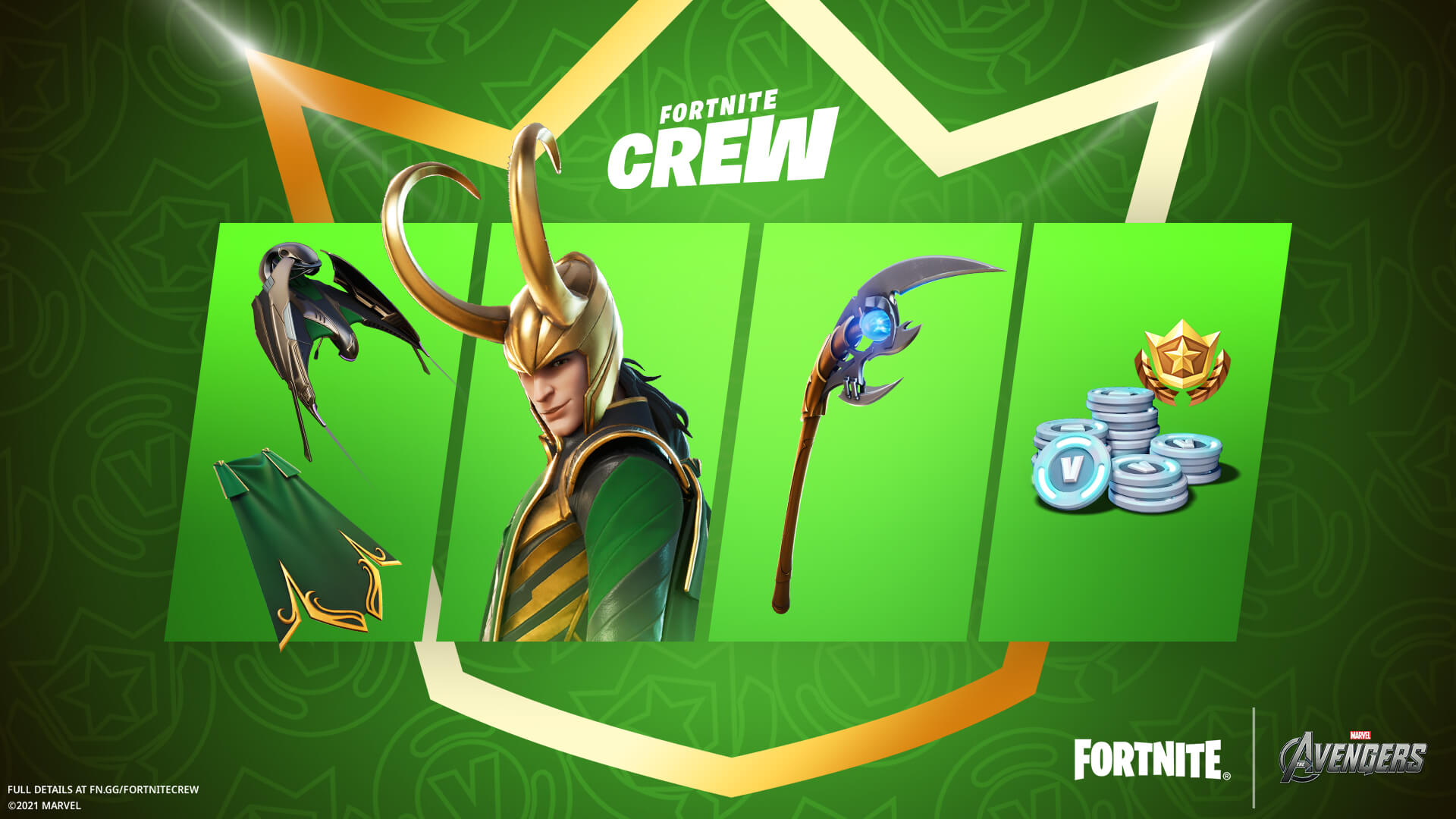 Fortnite reveal the July 2021 Crew Pack: Loki