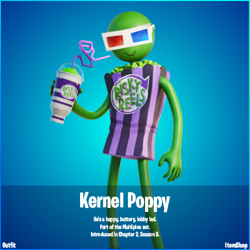 Fortnite New Skin.Kernel Poppy - Risky Reels Skin 