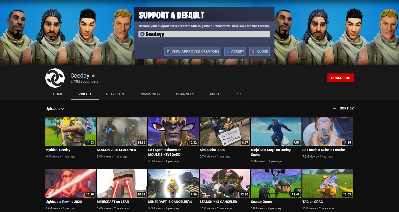 Fortnite YouTuber Ceeday to return with new video soon