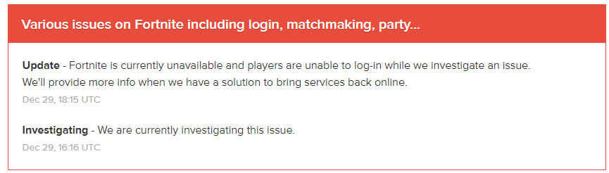 Fortnite' Is Down As Epic Takes Servers Offline To Investigate