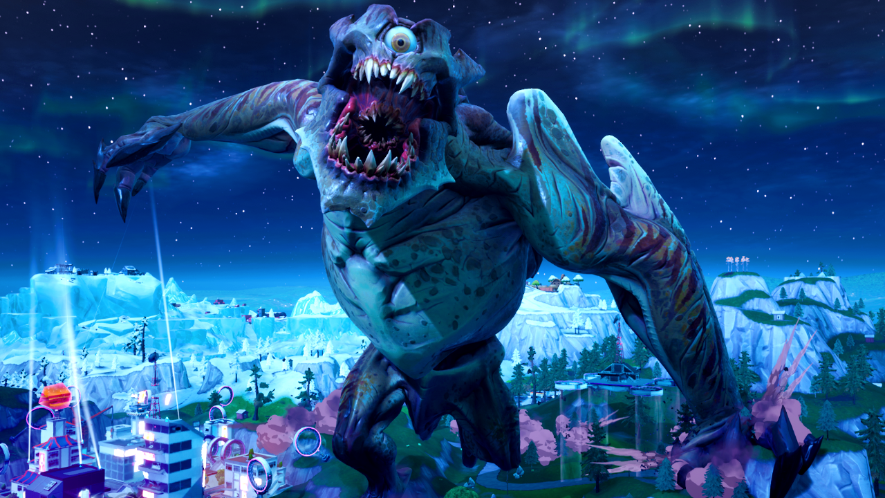 Monster had. The Devourer ФОРТНАЙТ. The Devourer Fortnite. Гигантские сосны ФОРТНАЙТ.