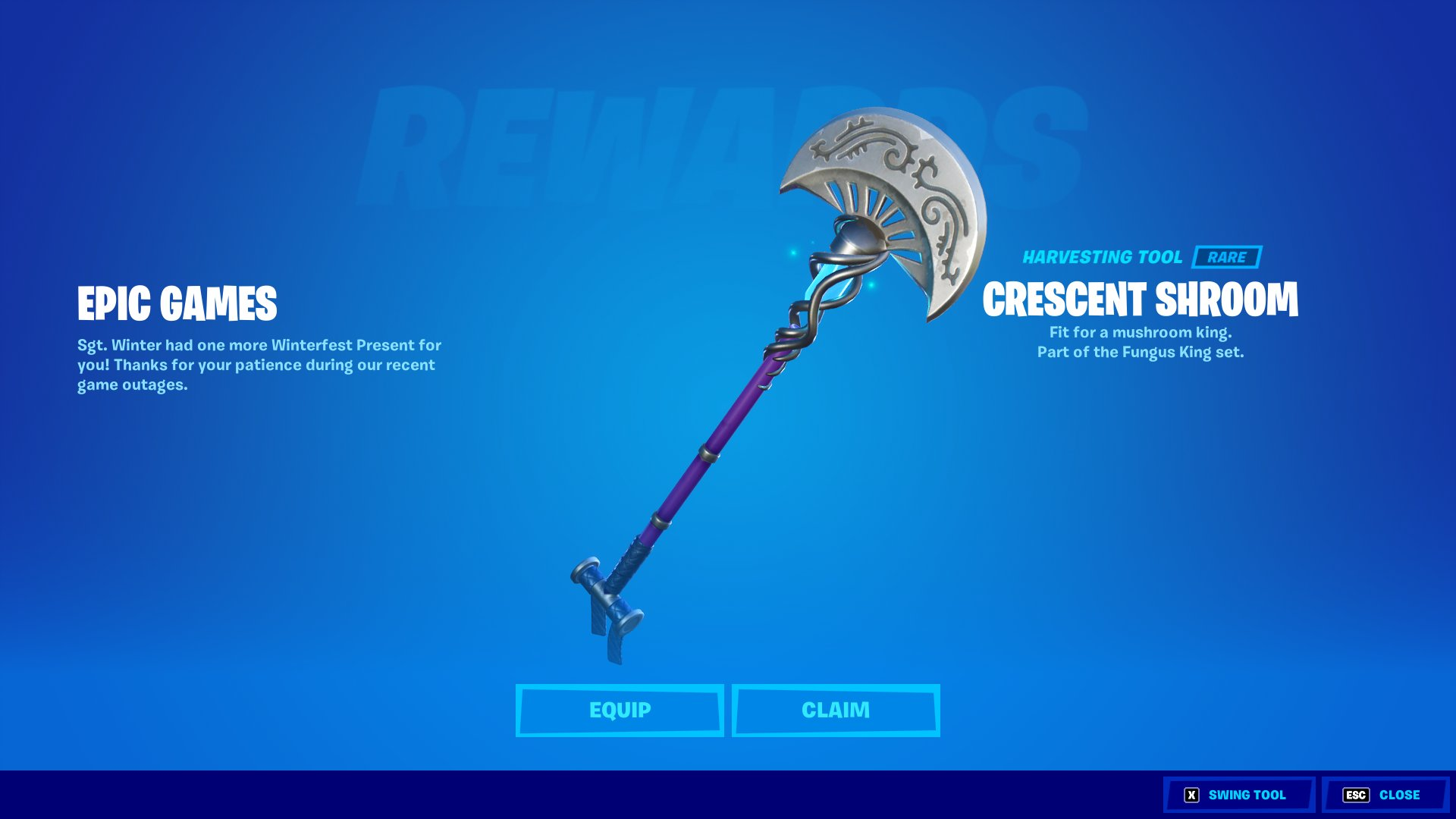 Fortnite gives free Pickaxe to all Winterfest players