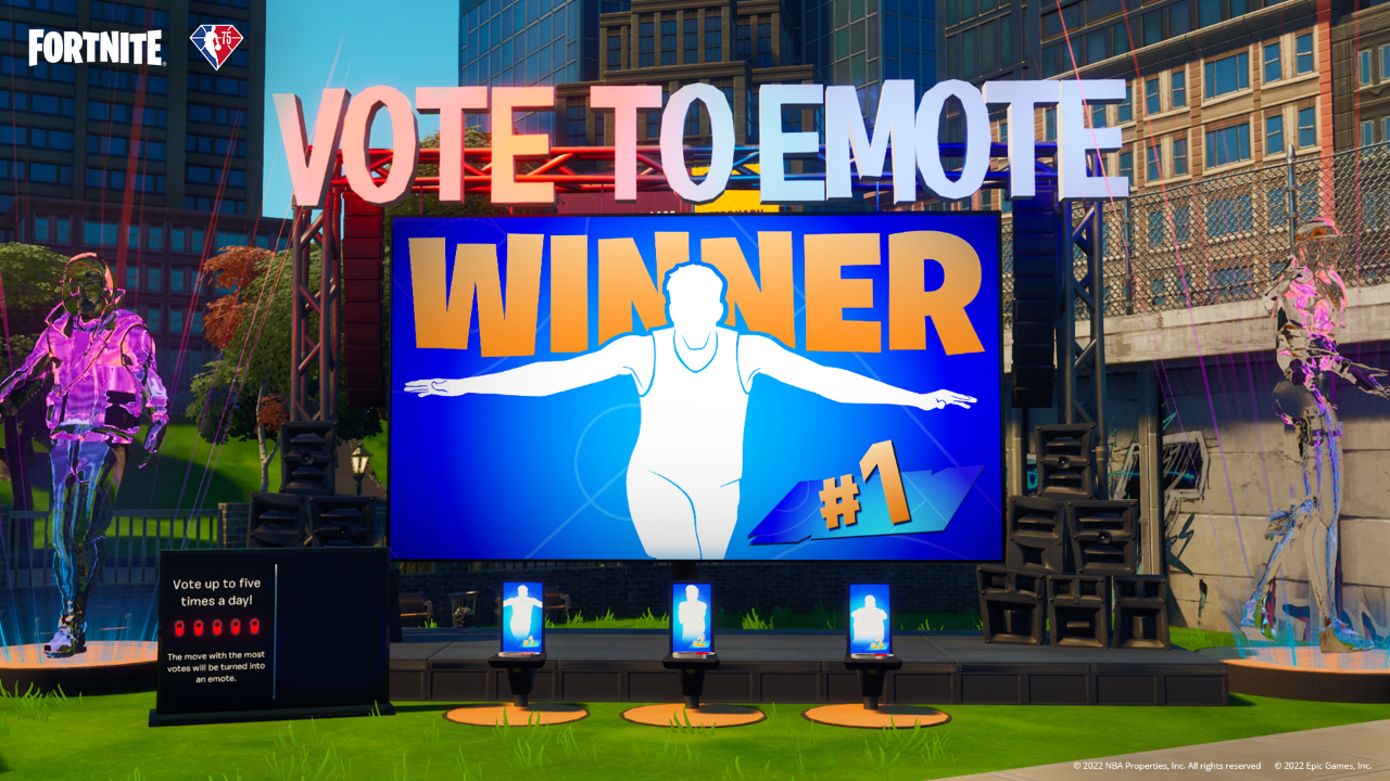 Fortnite Reveals Winning NBA 75 Emote