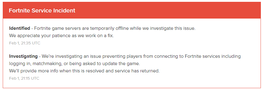 Fortnite' Is Down As Epic Takes Servers Offline To Investigate