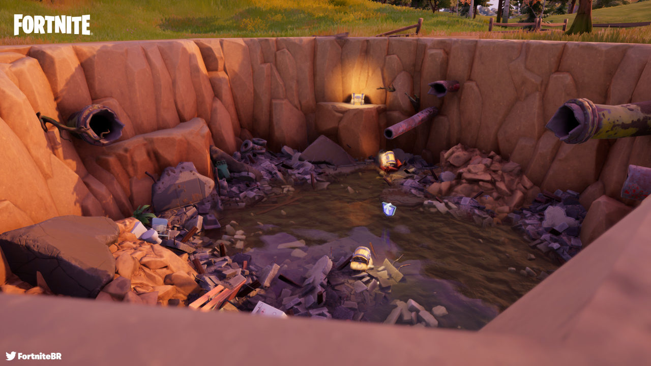 New Sinkhole Appears on Island, Destroys House Near Tilted Towers |  Fortnite News