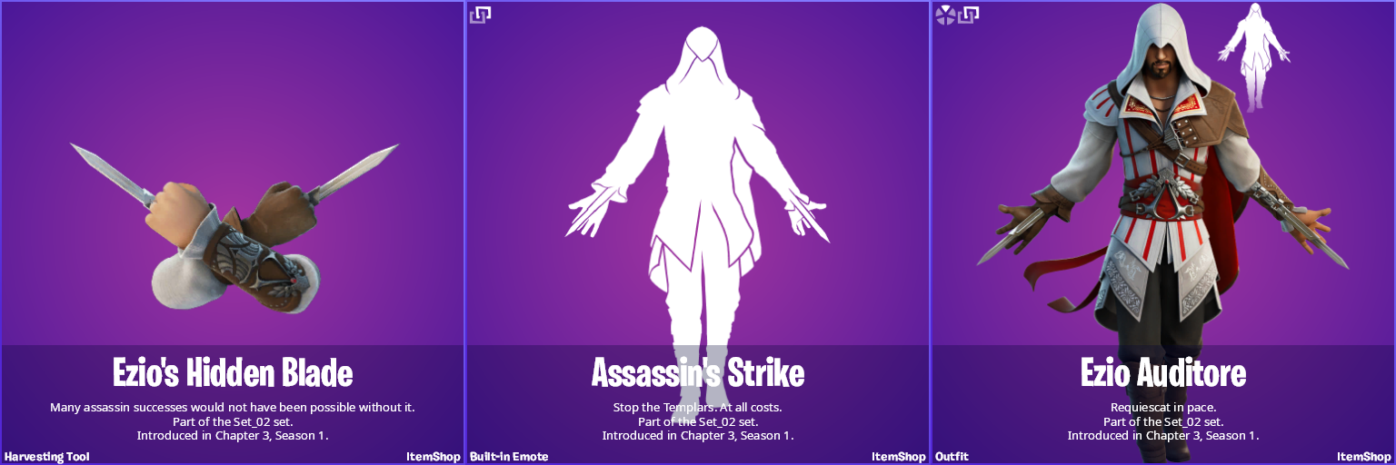 Fortnite X Assassin S Creed Leaked Ezio Auditore Outfit Coming Soon