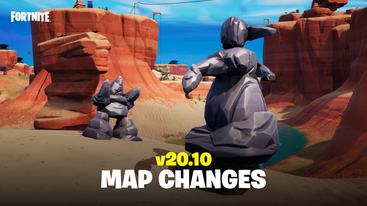 Fortnite v20.10 Map Changes - The Rock Family, Outpost Destroyed and more
