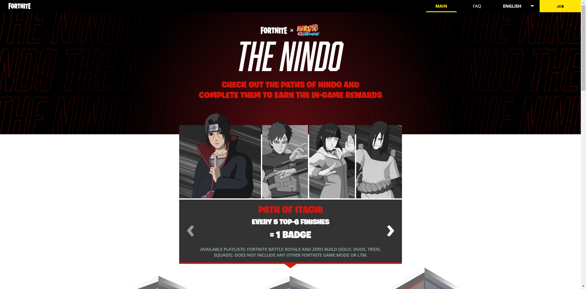 The Nindo 2022: Conclua Desafios para Ganhar Recompensas de Naruto no  Fortnite!