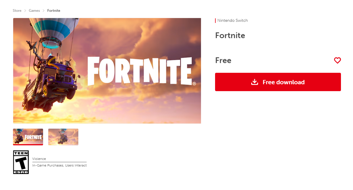 Fortnite eshop hot sale