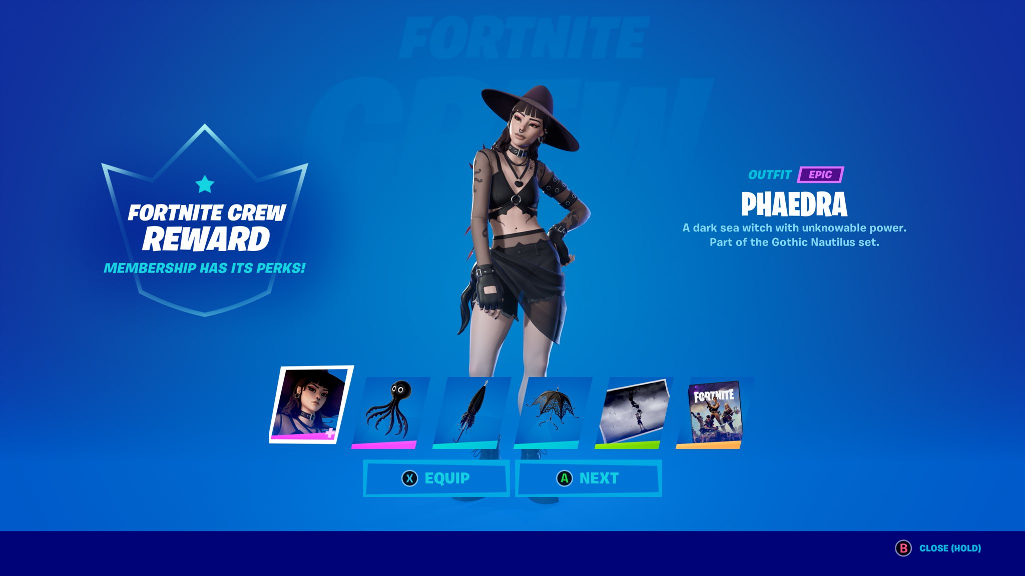 Phaedra Comes to Light (and Snubs it Out) in the July Fortnite Crew Pack