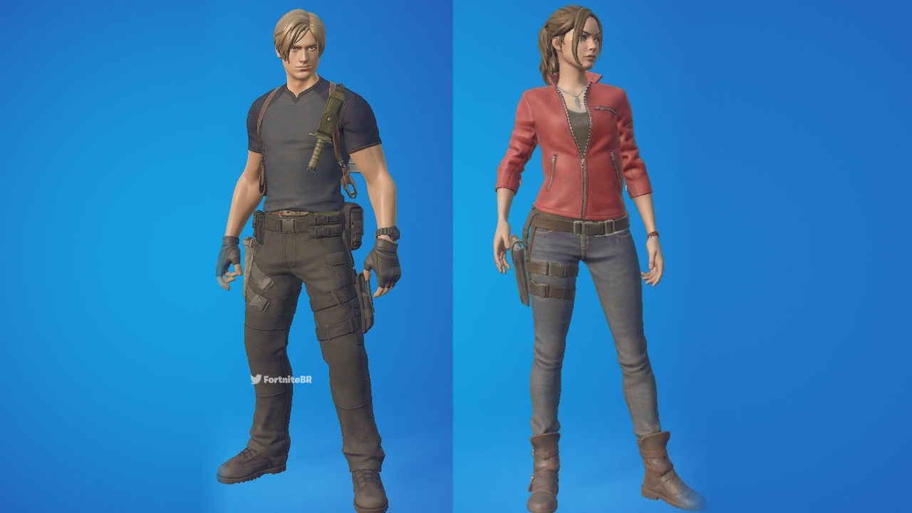 Fortnite x Resident Evil Leon Kennedy and Claire Redfield Outfits