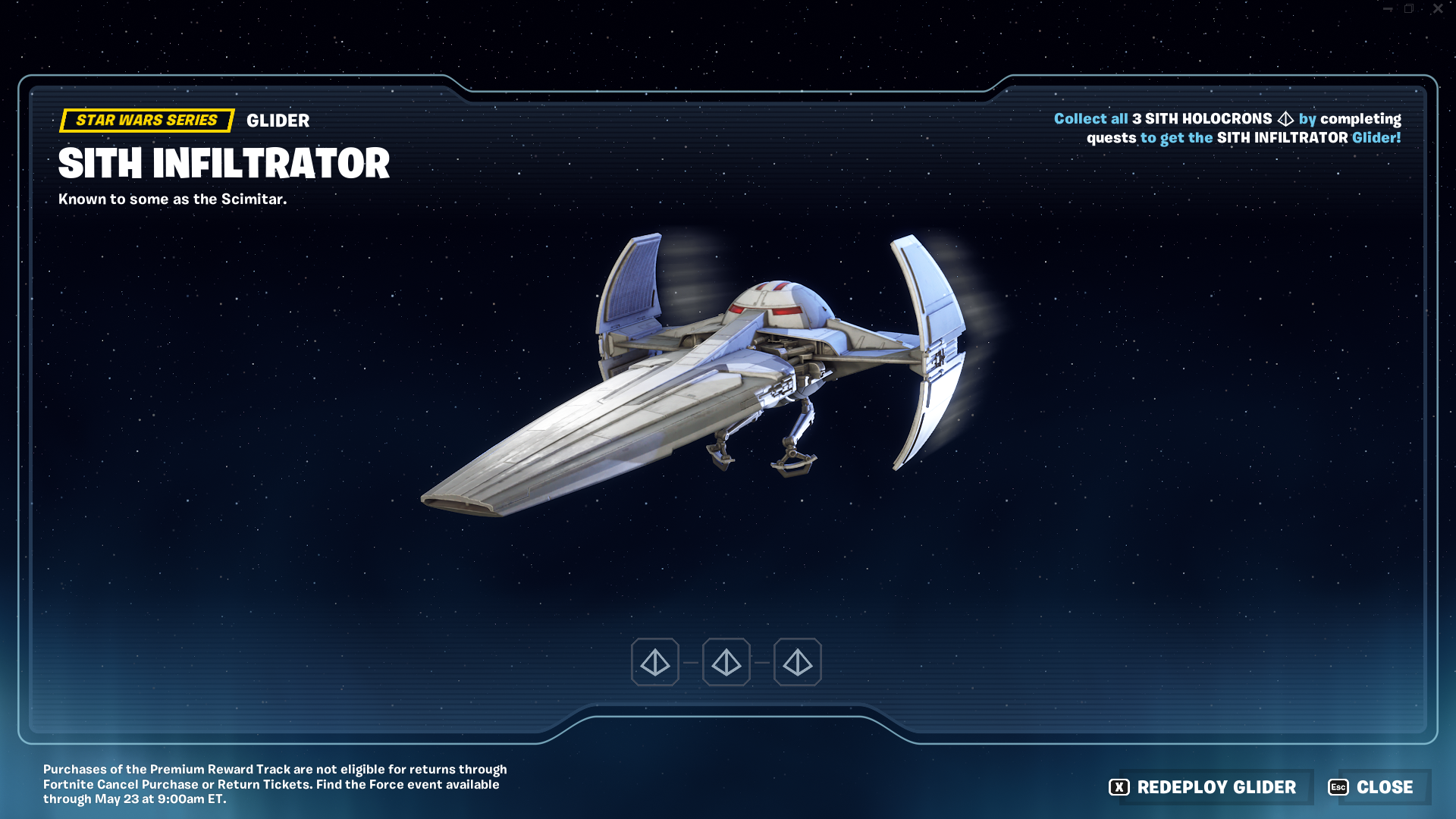 Fortnite Find the Force: How to get the Sith Infiltrator Glider