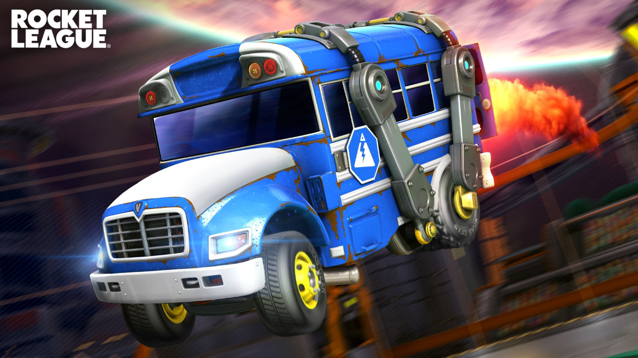 Free Fortnite Battle Bus Vehicle Available in Rocket League