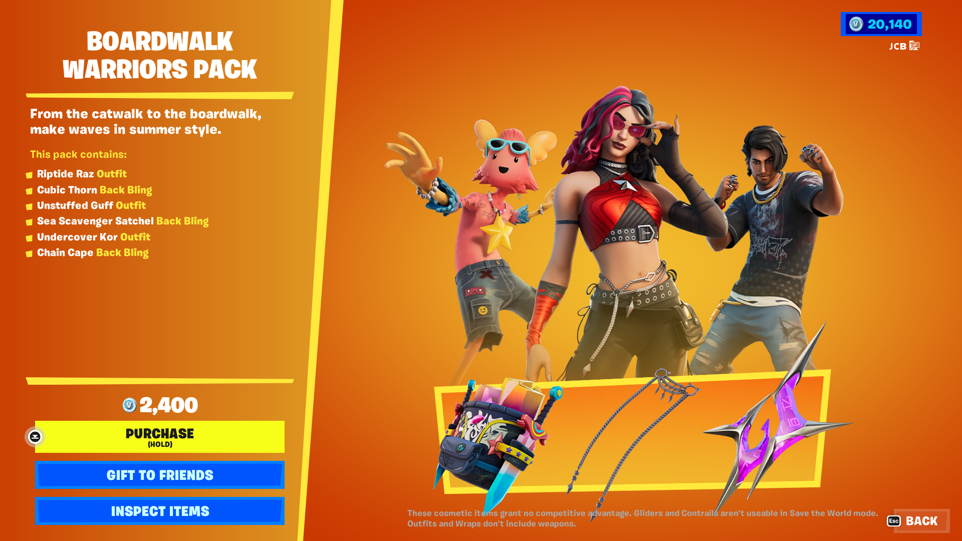 Boardwalk Warriors Pack Returns to the Fortnite Item Shop