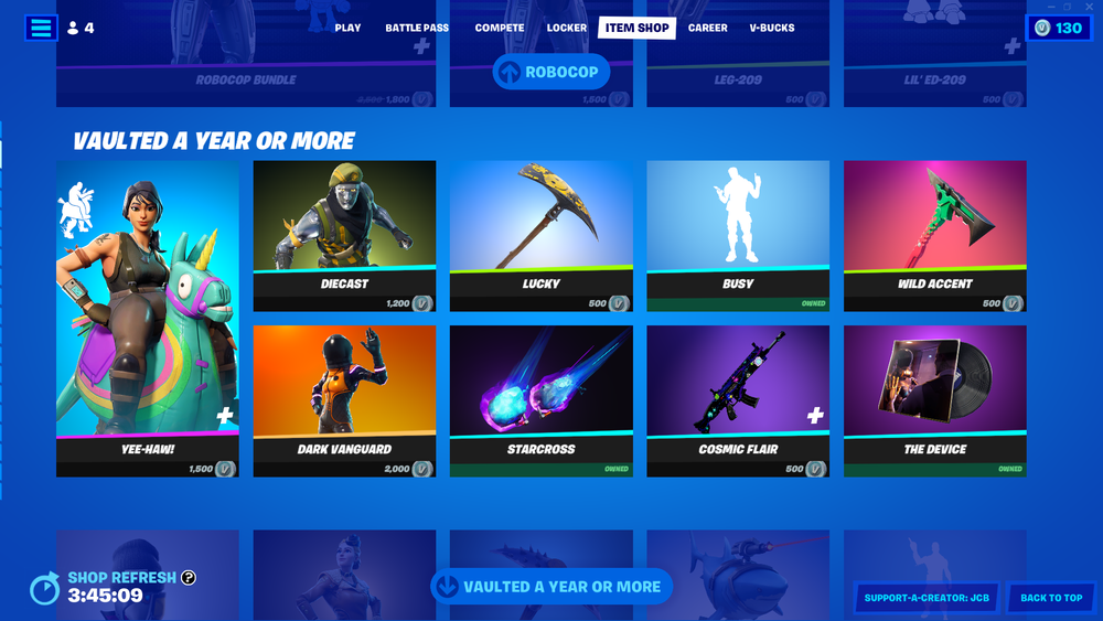 Vaulted cosmetics return to the Fortnite Item Shop Fortnite News